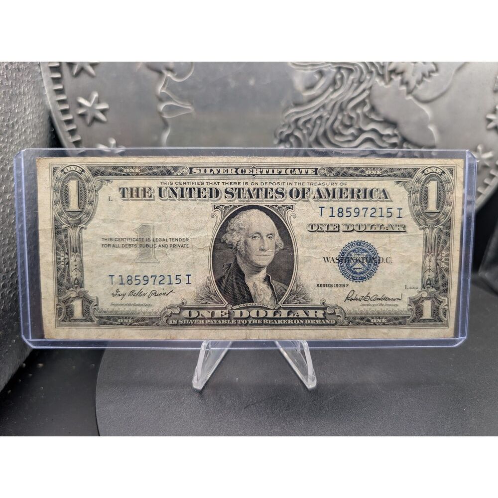 1935F $1 Silver Certificate • Blue Seal • T18597215I • Clean Circulated